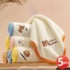 5pcs Baby Towel Set Soft Skin Friendly Drool Towel for Newborn Items Coral Fleece Absorbent Baby Squares Face Towel 25x25cm