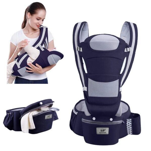 Ergonomic Newborn Baby Carrier With Hipseat – 3-Way Carry