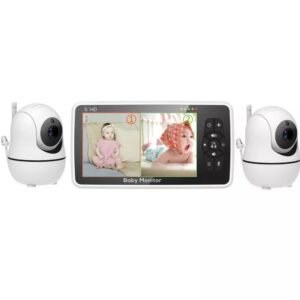 5-Inch Baby Monitor with 2 Cameras, Night Vision & 2-Way Audio