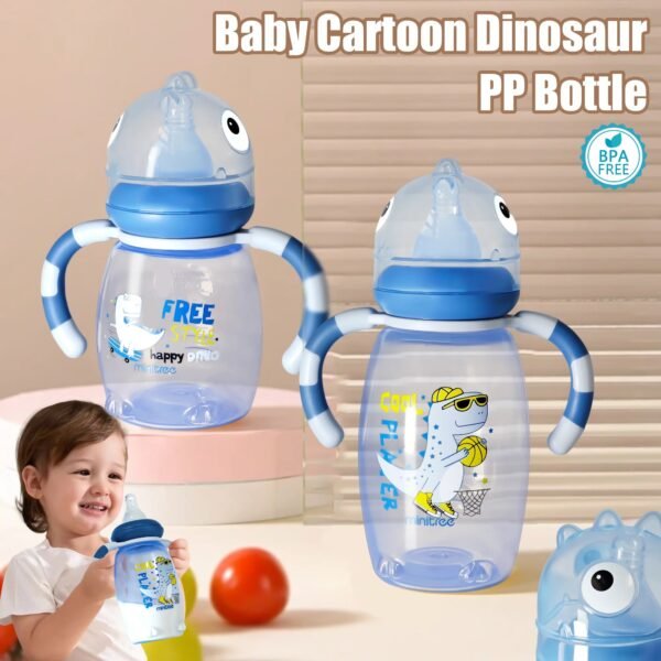 Baby Cartoon Feeding Bottle – 150ml/270ml PP Safe Bottle