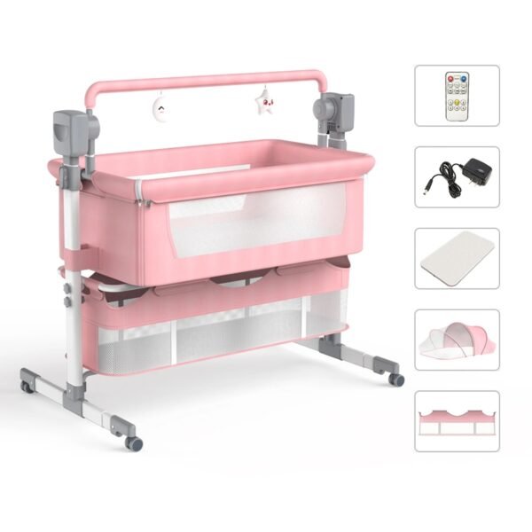Automatic Rocking Bassinet – Baby Bedside Sleeper with Wheels
