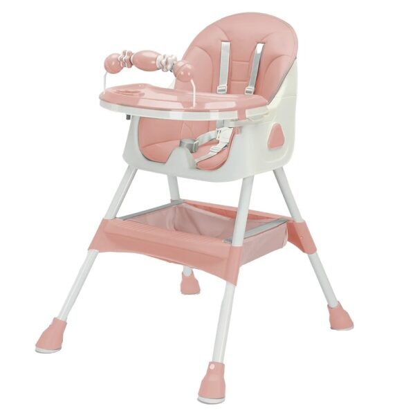 Foldable Baby High Chair – 6+ Months with Toy Rack