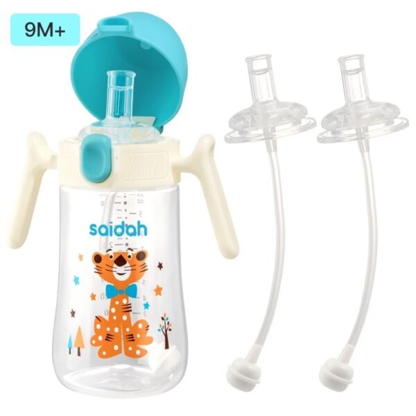 Clamshell Baby Feeding Bottle – Silicone Straw Sippy Cup