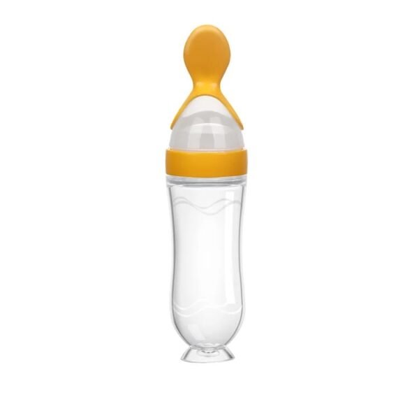 Baby Feeding Silicone Bottle with Spoon – 3oz Food Dispenser