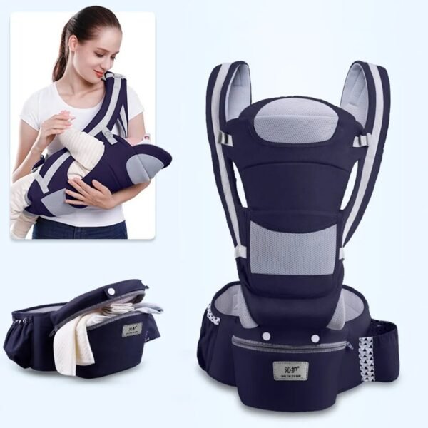 Ergonomic Newborn Baby Carrier With Hipseat – 3-Way Carry