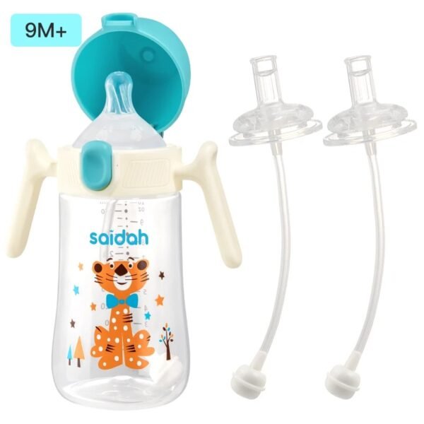 Clamshell Baby Feeding Bottle – Silicone Straw Sippy Cup
