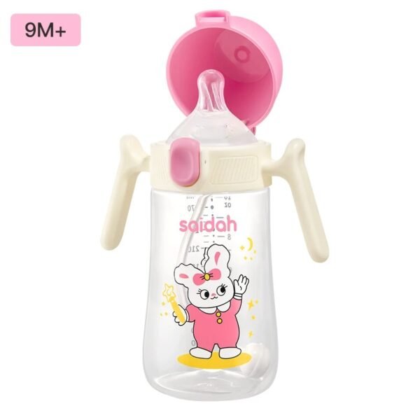 Clamshell Baby Feeding Bottle – Silicone Straw Sippy Cup