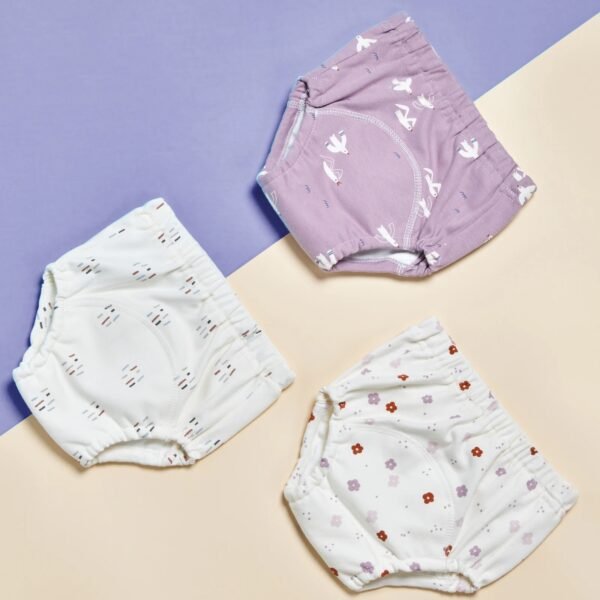 3pcs Baby Cotton Training Pants – Waterproof Reusable Diapers