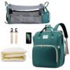 3-in-1 Diaper Bag Backpack with Foldable Baby Bed