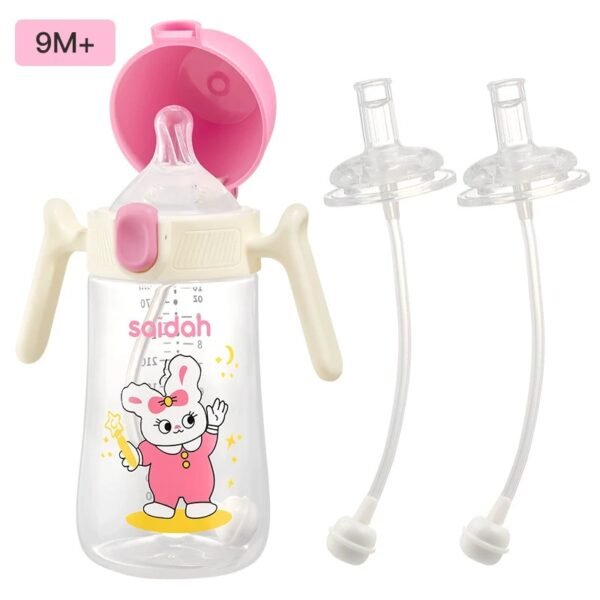 Clamshell Baby Feeding Bottle – Silicone Straw Sippy Cup
