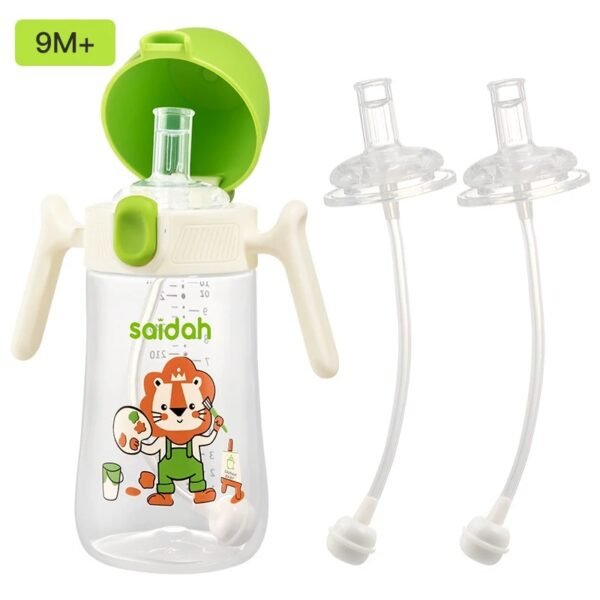 Clamshell Baby Feeding Bottle – Silicone Straw Sippy Cup