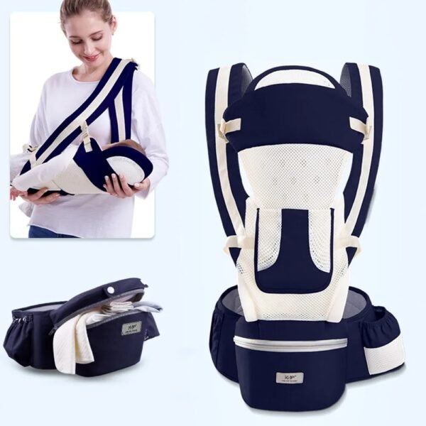 Ergonomic Newborn Baby Carrier With Hipseat – 3-Way Carry