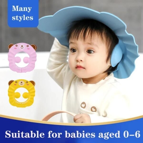 Adjustable Baby Shower Cap – Soft Hair Wash Hat for Kids
