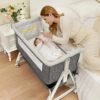 3-in-1 Baby Bassinet – Bedside Sleeper with Wheels