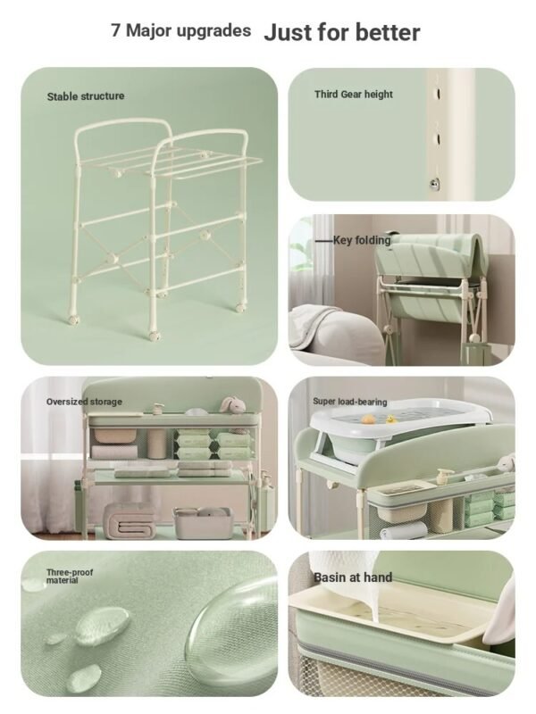 main-image-2 Foldable Baby Changing Table – Height Adjustable Diaper Station