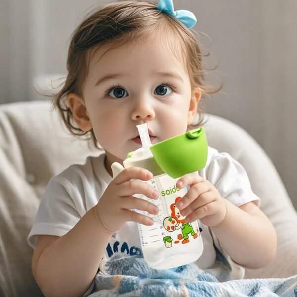 Clamshell Baby Feeding Bottle – Silicone Straw Sippy Cup