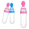 Baby Feeding Silicone Bottle with Spoon – 3oz Food Dispenser