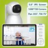 5" HD Baby Monitor with Pan-Tilt Camera & Night Vision