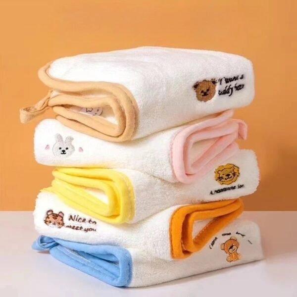 5pcs Baby Towel Set – Soft Coral Fleece Drool & Face Towels