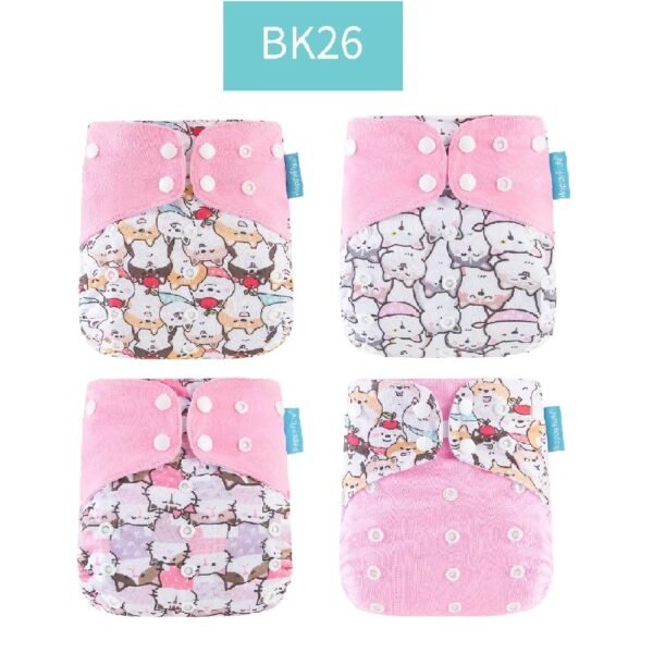 main-image-26 Happyflute 4Pcs OS Pocket Baby Diaper – Washable & Reusable