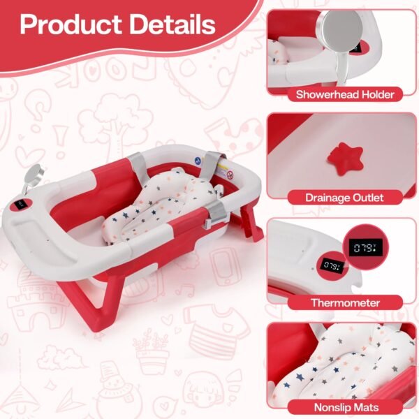 main-image-3 Baby Bathtub with Soft Cushion & Thermometer – 0-36 Months