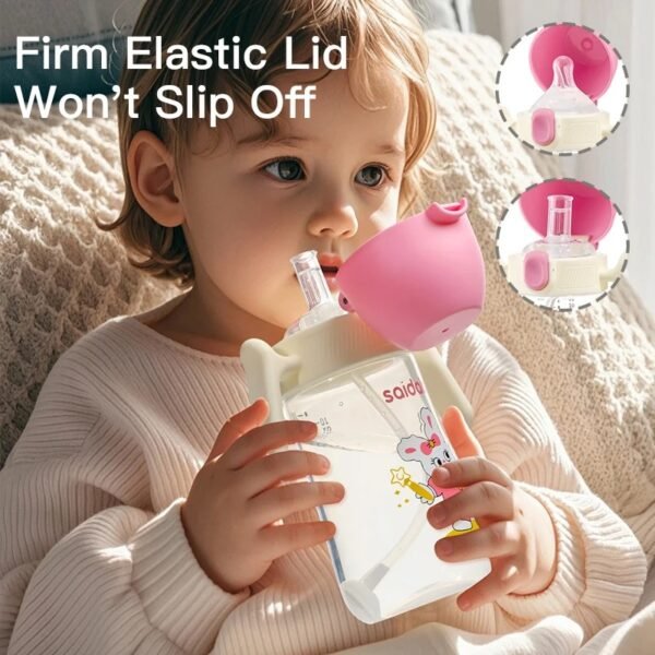 Clamshell Baby Feeding Bottle – Silicone Straw Sippy Cup