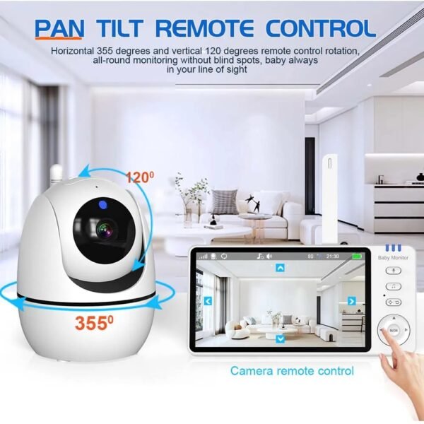main-image-3 5" Video Baby Monitor with PTZ Camera & Temperature Sensor