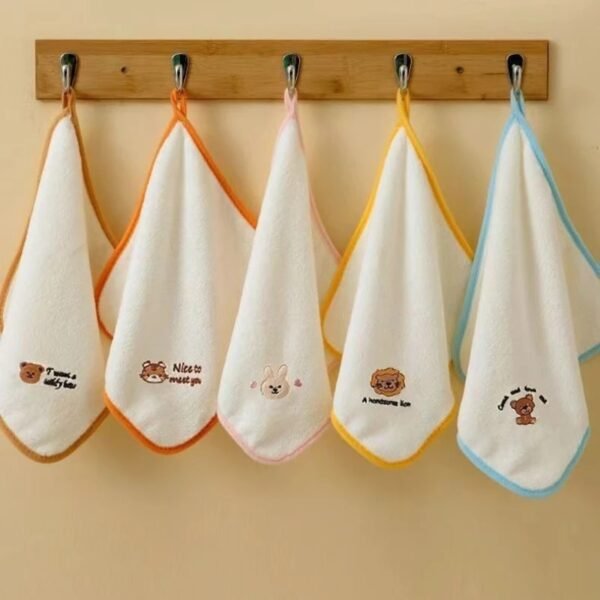 5pcs Baby Towel Set – Soft Coral Fleece Drool & Face Towels