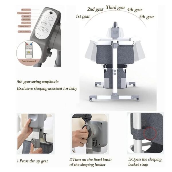 Automatic Rocking Bassinet – Baby Bedside Sleeper with Wheels