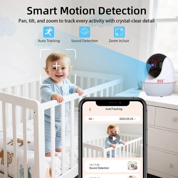 WiFi Baby Monitor – 1080P HD with Night Vision & Lullabies
