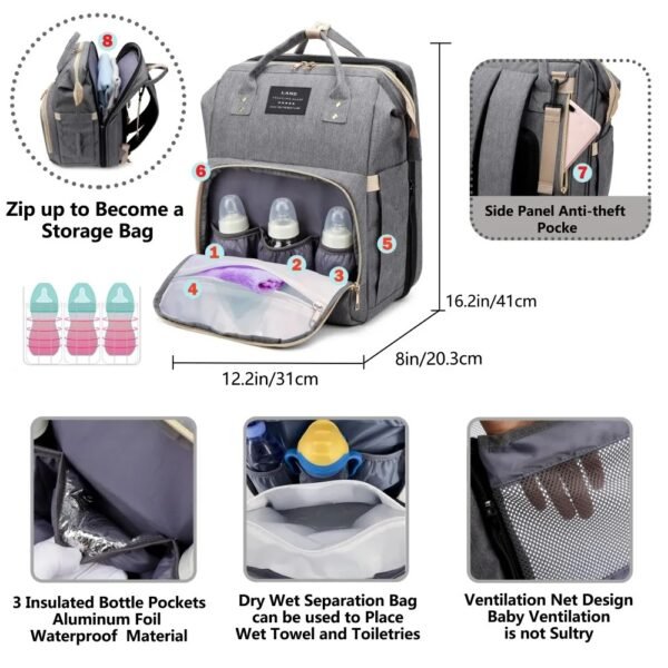 main-image-5 Mommy Bag – Large-Capacity Portable Travel Diaper Backpack