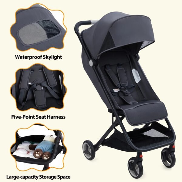 Lightweight Baby Stroller – Compact & One-Hand Folding