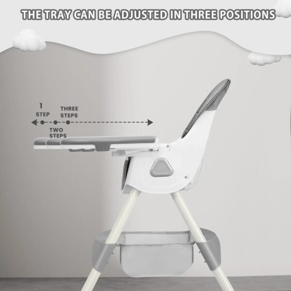 Foldable Baby High Chair – 6+ Months with Toy Rack