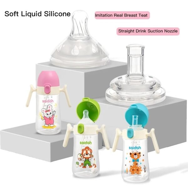 Clamshell Baby Feeding Bottle – Silicone Straw Sippy Cup