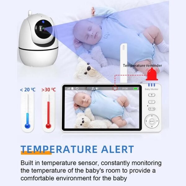 main-image-5 5" Video Baby Monitor with PTZ Camera & Temperature Sensor