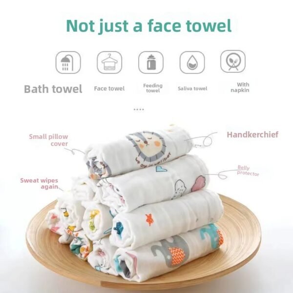 Baby Towel 50×25 – Soft 6-Layer Cotton Gauze