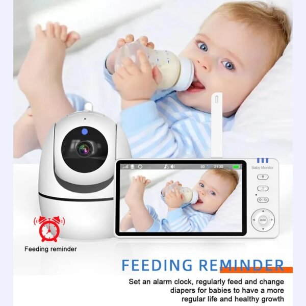 Video Baby Monitor – 5-Inch PTZ Camera with Night Vision
