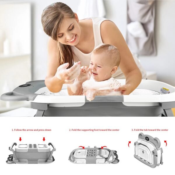 main-image-6 Foldable Baby Bath Tub with Thermometer & Anti-Mold Design
