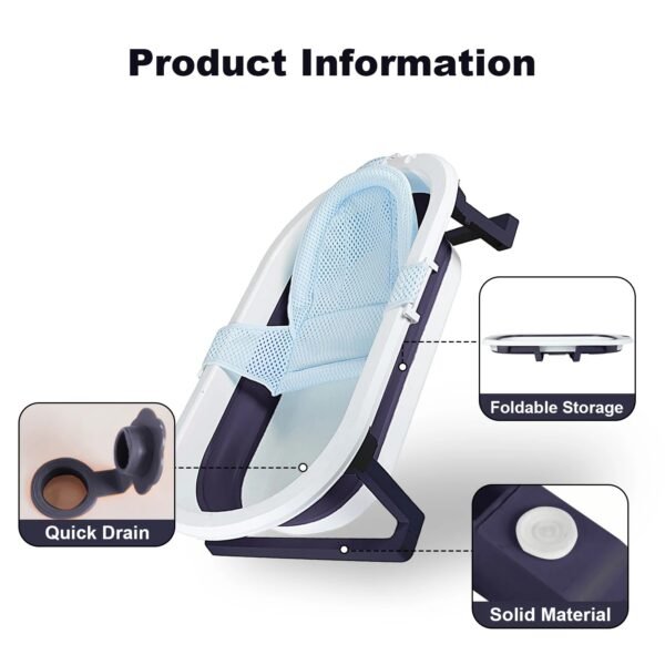 Newborn Collapsible Baby Bathtub Portable Travel Bathtub