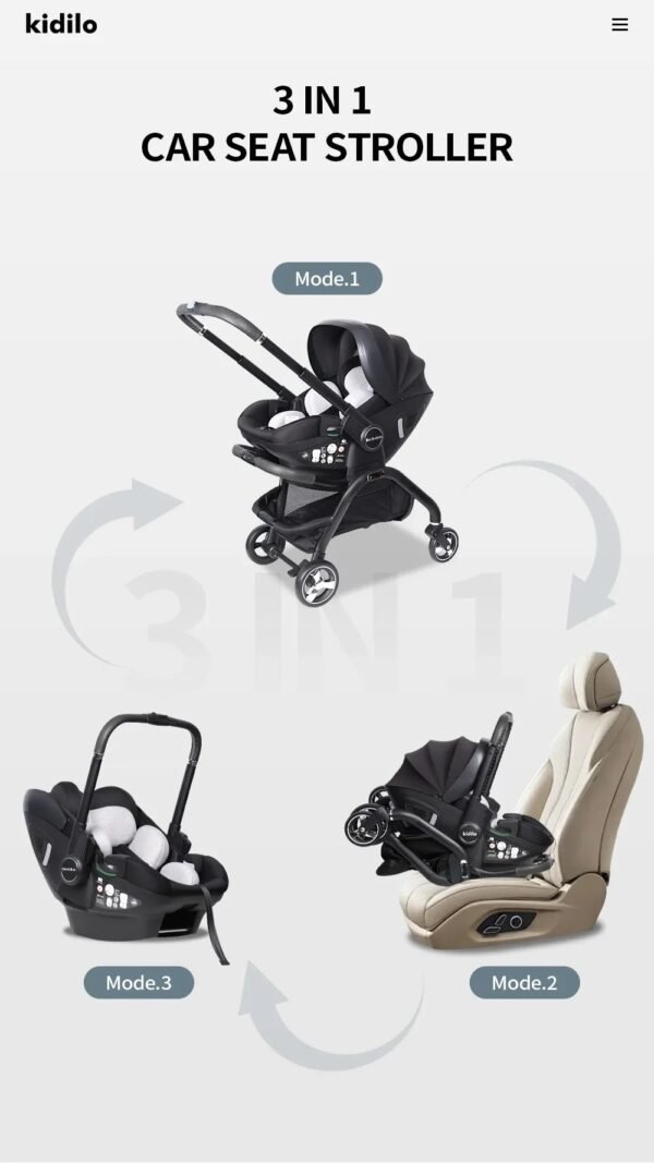 3-in-1 Baby Safety Stroller – Portable & Two-Way Design