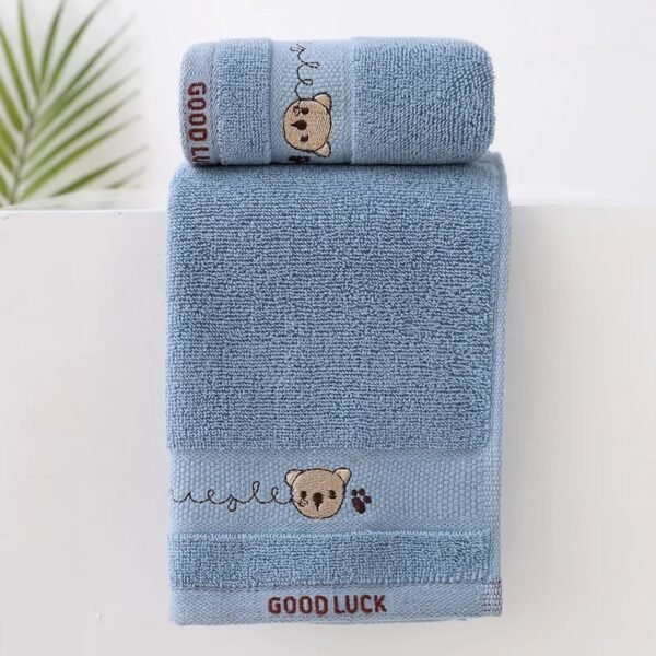 Baby Cotton Bath Towel – Cartoon Bear Face & Hand Wipes