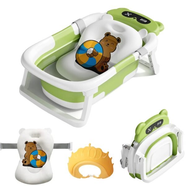 Baby Bath Tub with Bath Cushion Foldable Bathtub