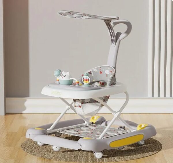 Toddler Walking Aid – Adjustable Baby Walker with Awning