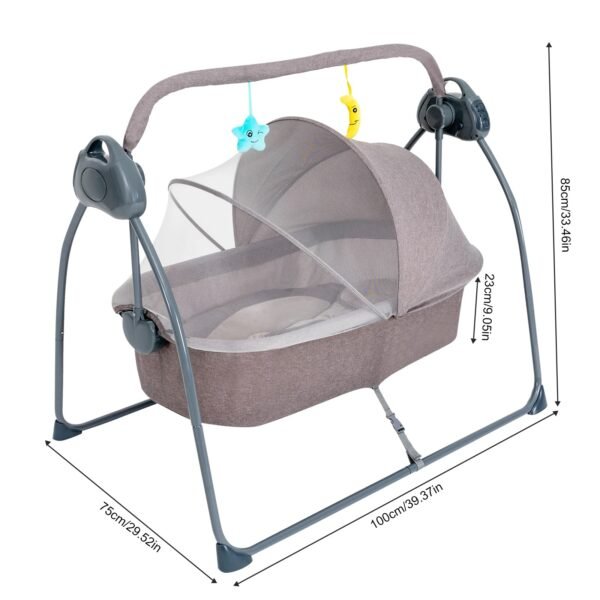 Auto Rocking Baby Cradle Swing Bed 5 Speed