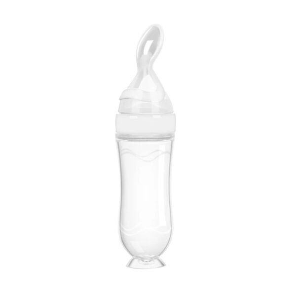 Baby Feeding Silicone Bottle with Spoon – 3oz Food Dispenser