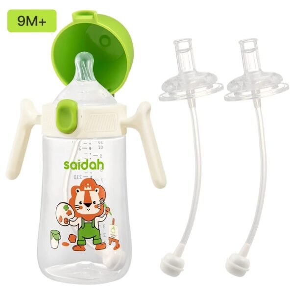Clamshell Baby Feeding Bottle – Silicone Straw Sippy Cup