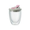 Cute Portable Double Wall Glass Cup – Leak-Proof Mug
