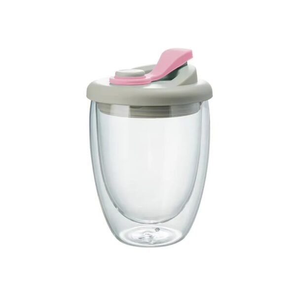Cute Portable Double Wall Glass Cup – Leak-Proof Mug