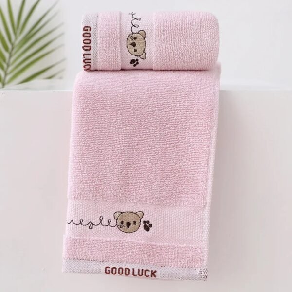 Baby Cotton Bath Towel – Cartoon Bear Face & Hand Wipes