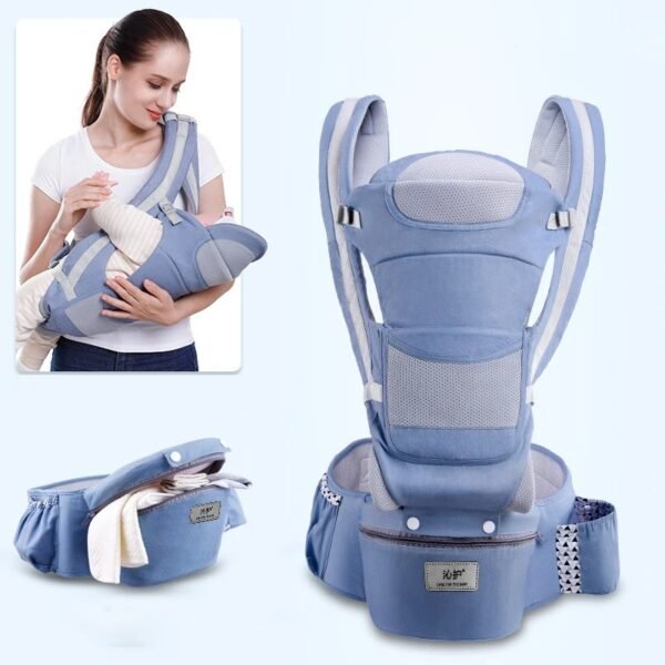 Ergonomic Newborn Baby Carrier With Hipseat – 3-Way Carry